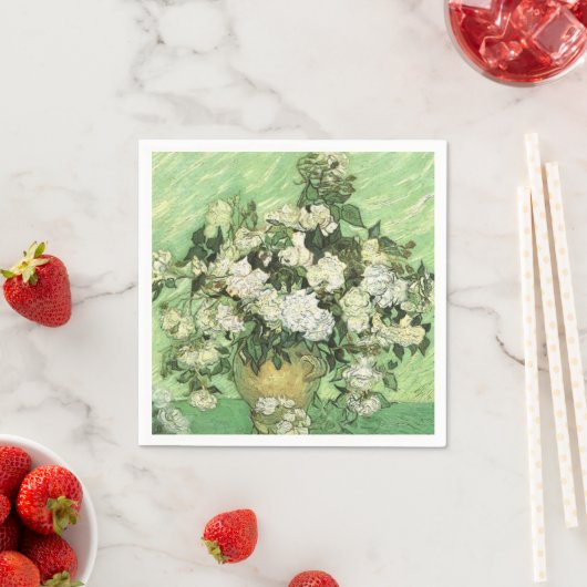 Serviette En Papier Les fleurs de Van Gogh dans Vase (En situation)