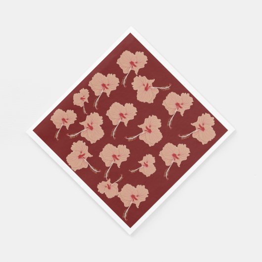 Serviette En Papier Les fleurs d'Hibiscus roses (Coin)