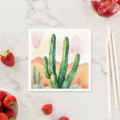 Serviette En Papier Les fleurs du désert peintes (En situation)