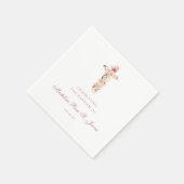 Serviette En Papier Les fleurs du printemps | Baptême de Croix Florale (Coin)