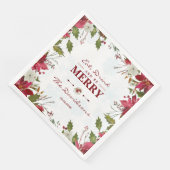 Serviette En Papier Les flocons de neige de Noël Poinsettia Mangez Boi (Coin)