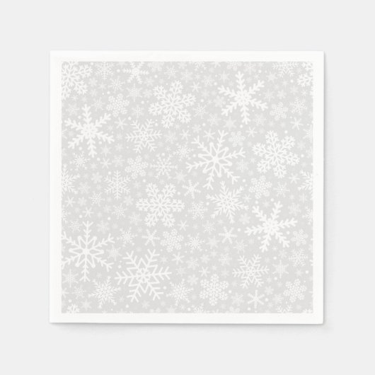 Serviette En Papier Les flocons de neige en argent | Serviettes de vac (Devant)