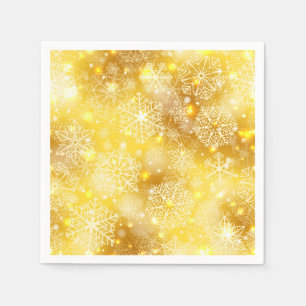 Serviette En Papier Les flocons de neige en or