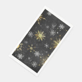 Serviette En Papier Les flocons dorés de Noël sur l'Arrière - plan noi (Coin)