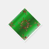 Serviette En Papier Les flocons rouges de Noël vert (Coin)