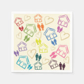 Serviette En Papier Les gens aiment Maisons serviettes (Devant)