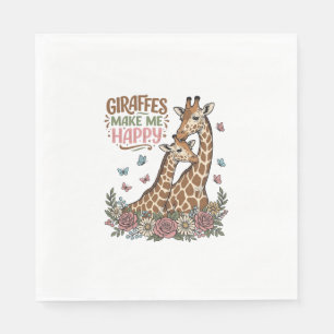 Serviette En Papier Les girafes me rendent heureux design de chemise f