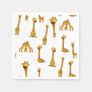 Serviette En Papier Les girafes modèlent le baby shower minimaliste