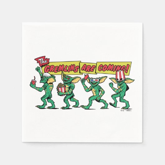 Serviette En Papier Les Gremlins™ arrivent (Devant)