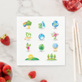 Serviette En Papier Les icônes de nature (En situation)