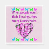 SERVIETTE EN PAPIER LES INFIRMIÈRES SONT APPRÉCIÉES (Devant)