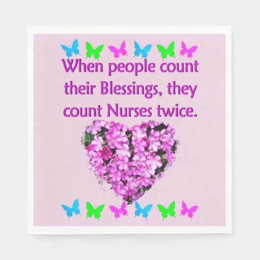 SERVIETTE EN PAPIER LES INFIRMIÈRES SONT APPRÉCIÉES (Devant)