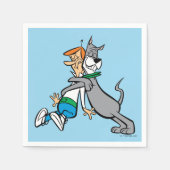 Serviette En Papier Les Jetsons | George & Astro Hug (Devant)