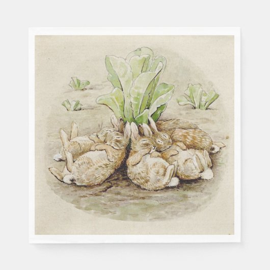 Serviette En Papier Les lapins de Flopsy endormis (par Beatrix Potter) (Devant)
