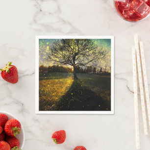 Serviette En Papier Les lucioles magiques paysage onirique