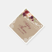 Serviette En Papier Les lumières de Mariage rustique Kraft Lace Floral (Coin)