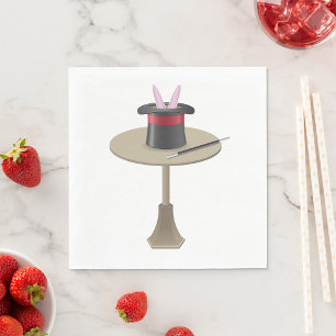 Serviette En Papier Les Magiciens Rabbit Dans Un Casquette