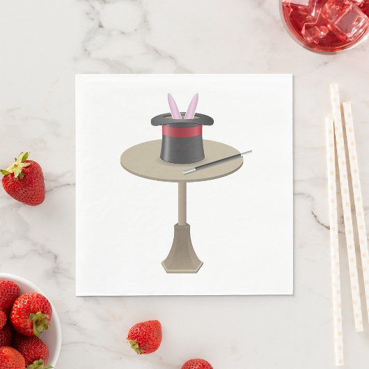 Serviette En Papier Les Magiciens Rabbit Dans Un Casquette