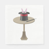Serviette En Papier Les Magiciens Rabbit Dans Un Casquette (Devant)