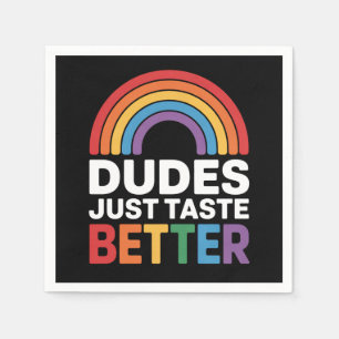 Serviette En Papier Les mecs Goûtent Mieux Drôle Gay Rainbow LGBTQ