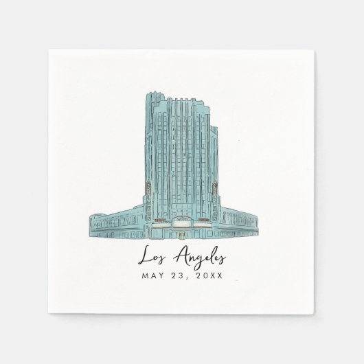 Serviette En Papier Les mélomanes Los Angeles Mariage Cocktail Napkin (Devant)