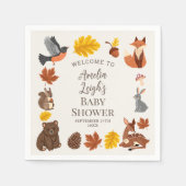 Serviette En Papier Les mignons animaux boisés Automne Baby shower d'a (Devant)