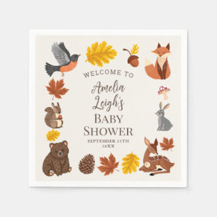 Serviette En Papier Les mignons animaux boisés Automne Baby shower d'a