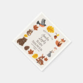 Serviette En Papier Les mignons animaux boisés Automne Baby shower d'a (Coin)