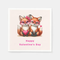 Les mignons renards orange en amour Saint-Valentin