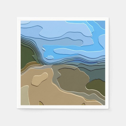 SERVIETTE EN PAPIER LES MONTAGNES (Devant)