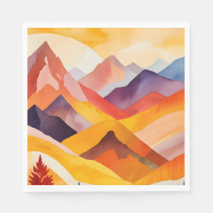 Serviette En Papier Les montagnes d'automne chaudes