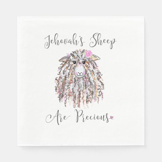 Serviette En Papier "Les moutons de Jéhovah sont précieux" serviettes (Devant)