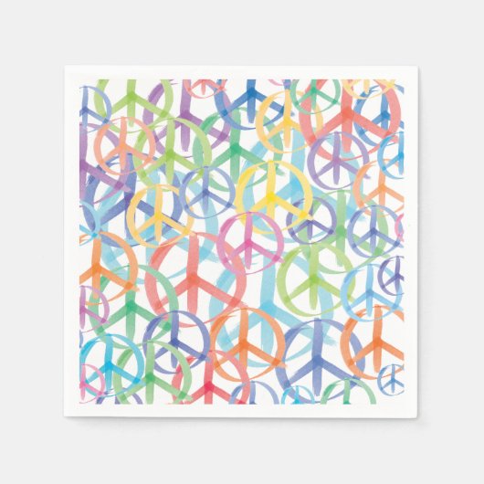 Serviette En Papier Les multiples couleurs de la paix (Devant)