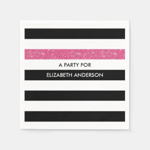 Serviette En Papier Les nouvelles nuances noires FAUX Pink Glitz et no