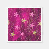 Serviette En Papier Les nuits arabes Magenta & Gold Stars (Devant)