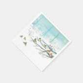 Serviette En Papier Les oiseaux forestiers en hiver (Coin)