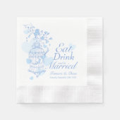 Serviette En Papier Les oiseaux mariages mangent boire être mariés ser (Devant)