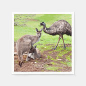 Serviette En Papier "Les Pals improbables : l'amitié Kangaroo et Emu" (Devant)