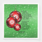 Serviette En Papier Les Paroles De Noël De Carol En Manger (Devant)