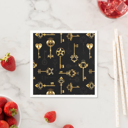 Serviette En Papier Les Patters de Seamless avec Golden Keys (En situation)
