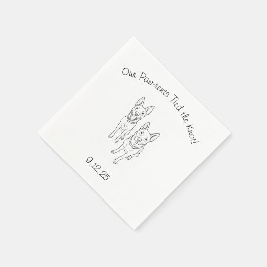 Serviette En Papier Les paw-rents ont noué le noeud (Coin)