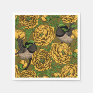 Serviette En Papier Les pivoines et les brunes