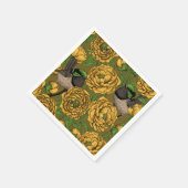 Serviette En Papier Les pivoines et les brunes (Coin)