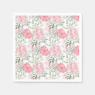 Serviette En Papier Les pivoines roses