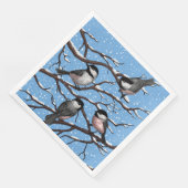 Serviette En Papier Les poulets en hiver (Coin)