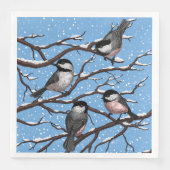 Serviette En Papier Les poulets en hiver (Devant)