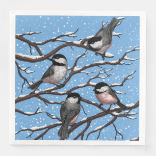 Serviette En Papier Les poulets en hiver