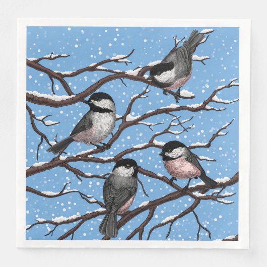 Serviette En Papier Les poulets en hiver (Devant)