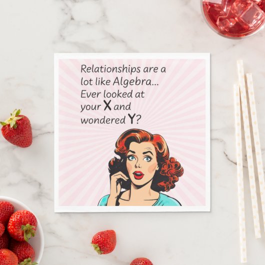 Serviette En Papier Les relations sont comme Algebra Funny Quip (En situation)