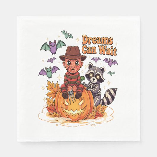 Serviette En Papier Les rêves d'halloween peuvent attendre le monstre  (Devant)